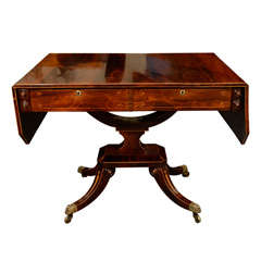 Regency Fruitwood Inlaid Rosewood Sofa Table