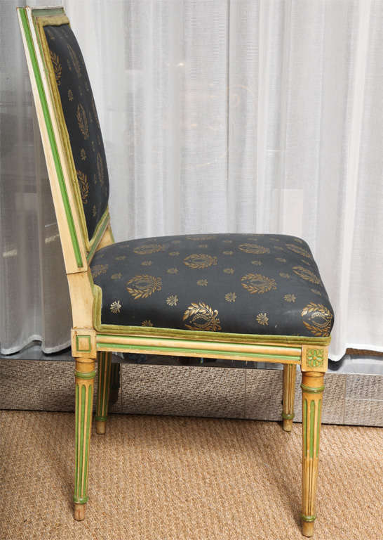 Set of Four Painted Louis XVI Style Chairs by Jansen 2