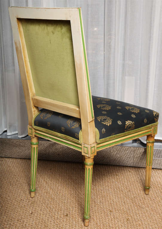 Set of Four Painted Louis XVI Style Chairs by Jansen 3