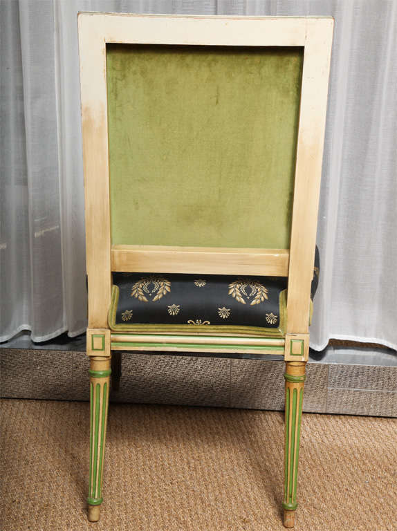 Set of Four Painted Louis XVI Style Chairs by Jansen 4