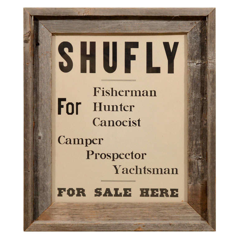 Vintage "Shufly" Nautical Sign in Oak Frame