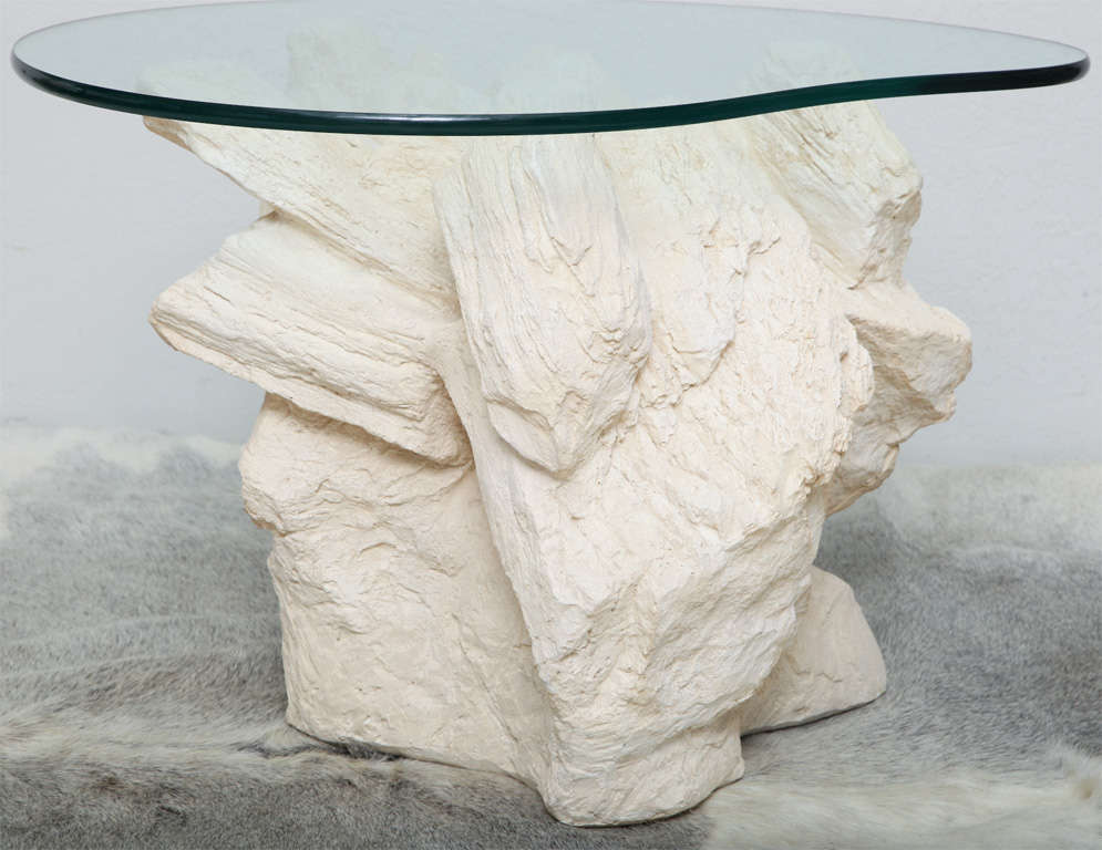Pair of Plaster Faux Rock Side Tables by Sirmos 2