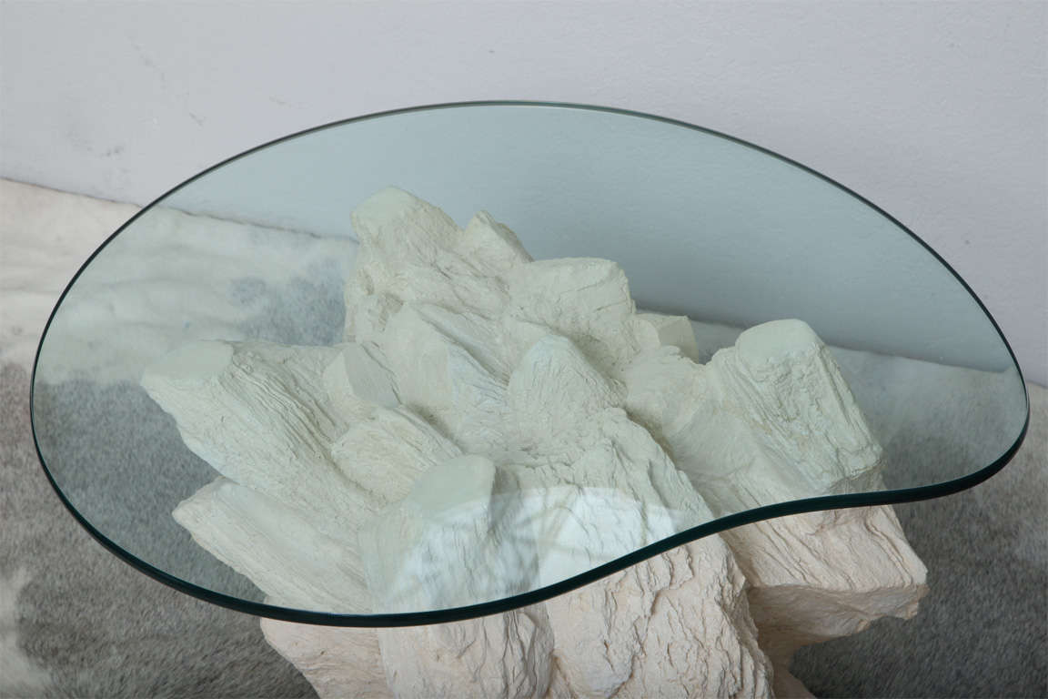 Pair of Plaster Faux Rock Side Tables by Sirmos 4