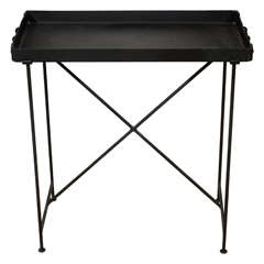 Black Iron Metal Table with removable Tray Top