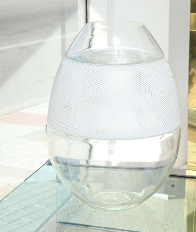 Late 20th Century Mid Century Modern Italian Vistosi  Murano  Glass Table Lamp For Sale