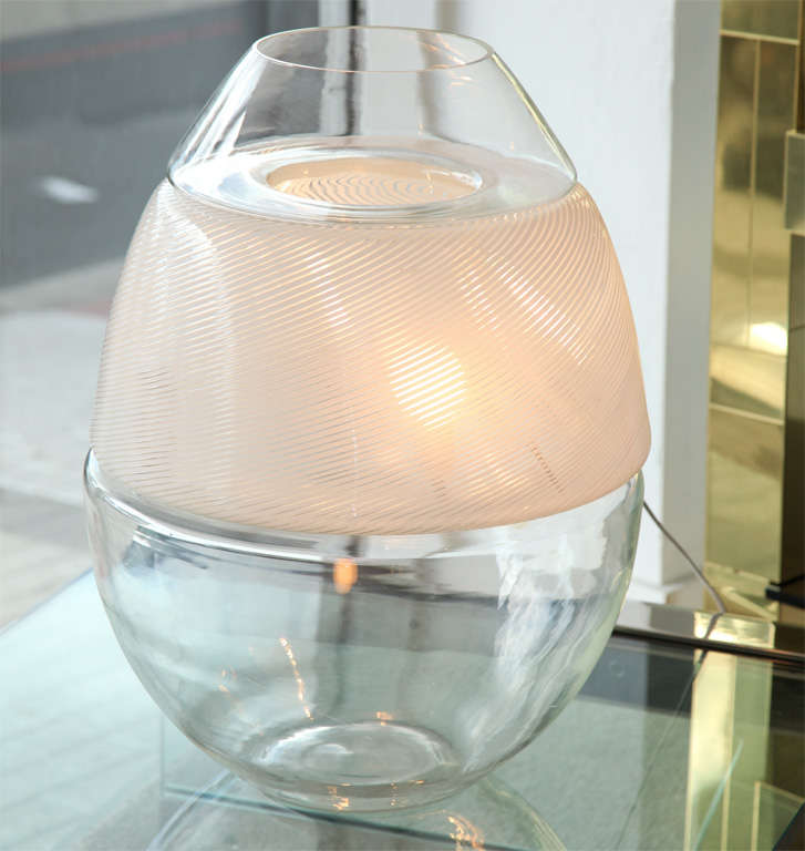 Murano Glass Mid Century Modern Italian Vistosi  Murano  Glass Table Lamp For Sale