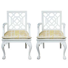 Pair of Hollywood  Glam Arm Chairs