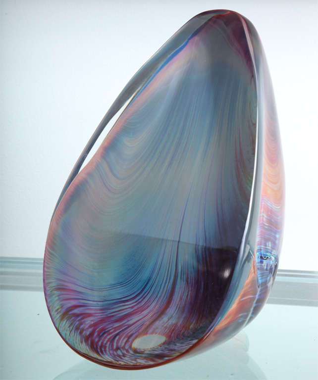 Gorgeous Glass Sculpture signed calcedonia technique...also a book on Rosin and CD