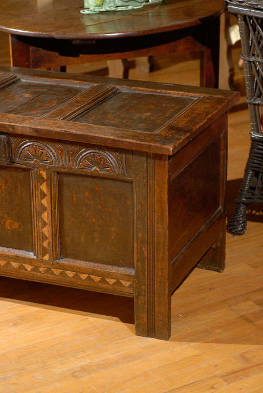 18th Century and Earlier C 1700 English Oak Coffer