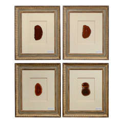 Set of 4 Original Red Agate Rock Specimen