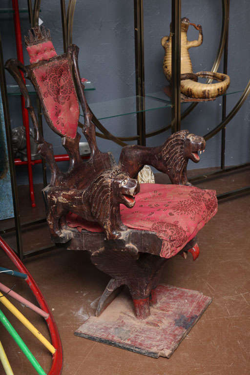 20th Century Carved Folk Art Ceremonial Chair