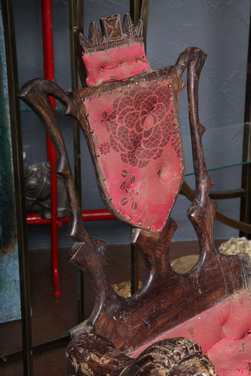 Carved Folk Art Ceremonial Chair 4