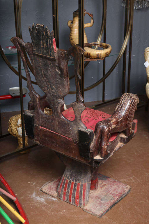 Carved Folk Art Ceremonial Chair 6