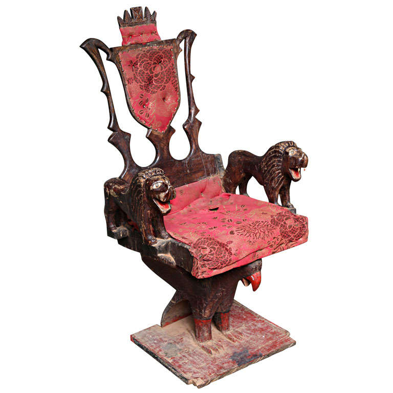 Carved Folk Art Ceremonial Chair