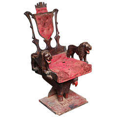Antique Carved Folk Art Ceremonial Chair