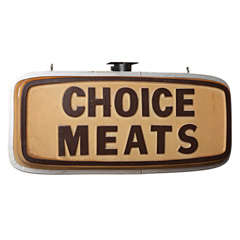 "Choice Meats" Lighted Sign
