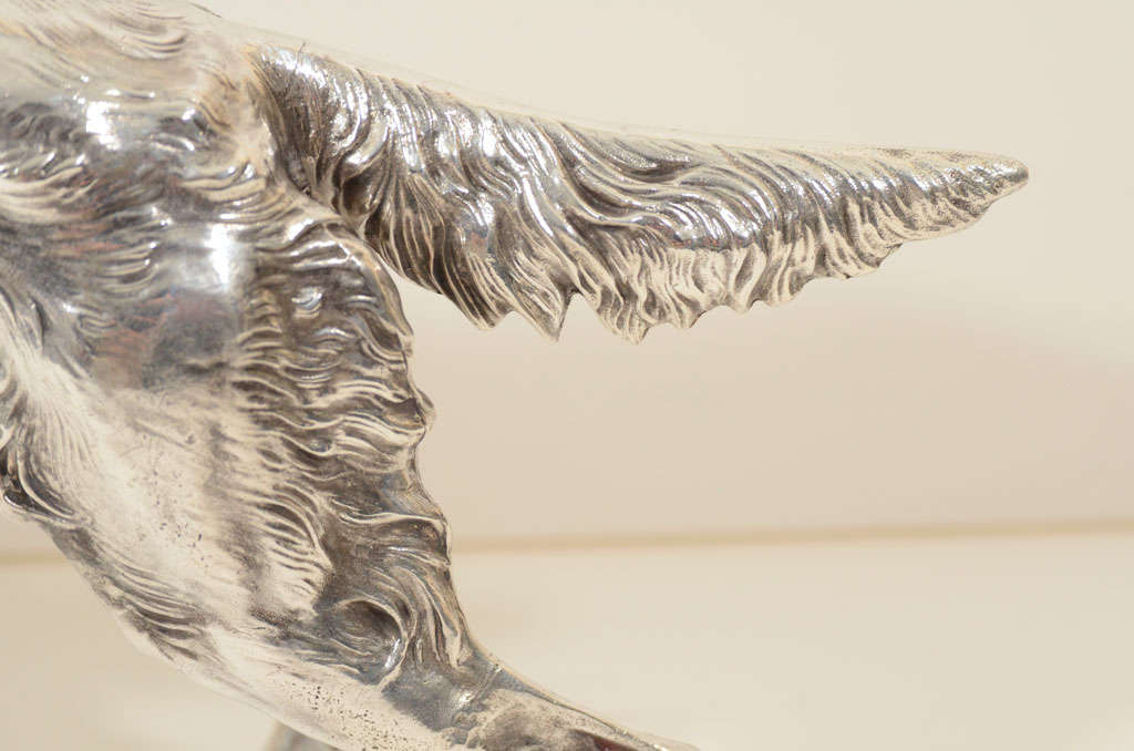 Large Silver-Plated Dog Sculpture by Jennings Brothers 1