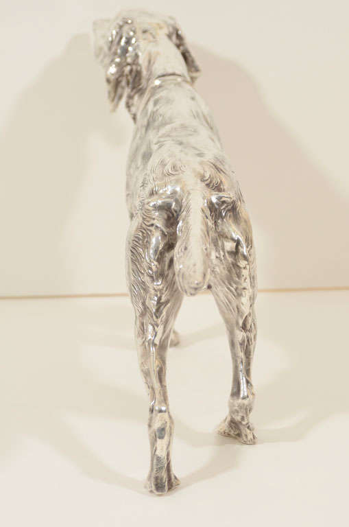 Large Silver-Plated Dog Sculpture by Jennings Brothers 2