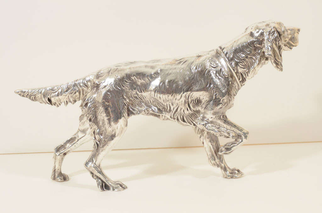 Large Silver-Plated Dog Sculpture by Jennings Brothers 3