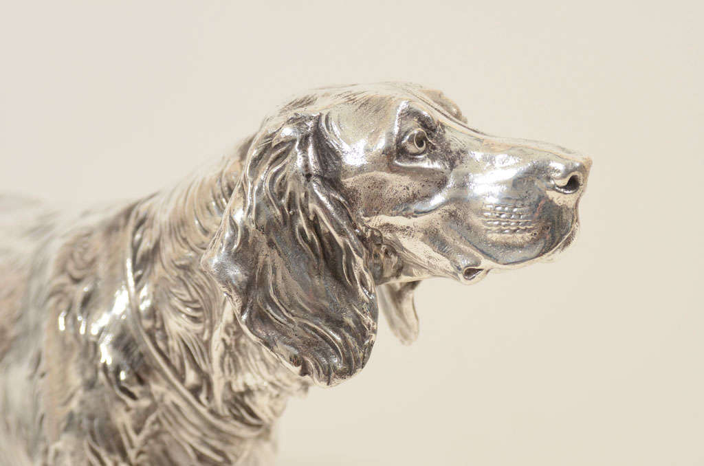 Large Silver-Plated Dog Sculpture by Jennings Brothers 4