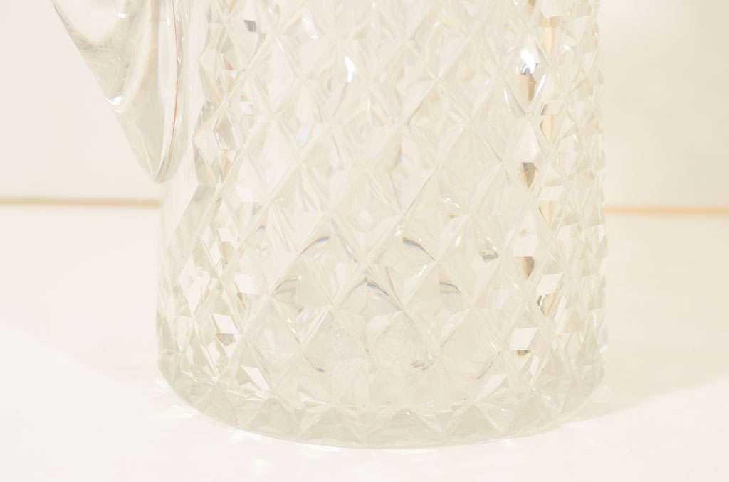 English Large & Important Sterling Silver & Crystal Lemonade Pitcher
