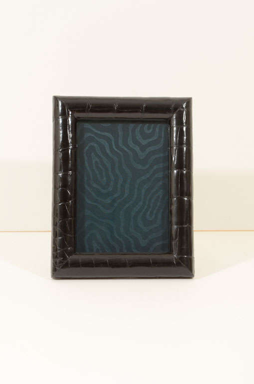 Black Crocodile Leather Frame