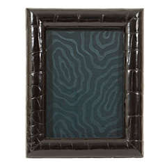 Antique Black Crocodile Leather Frame