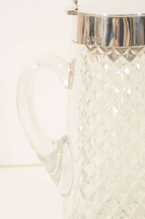 Large and Important Sterling Silver and Crystal Lemonade Pitcher at 1stdibs