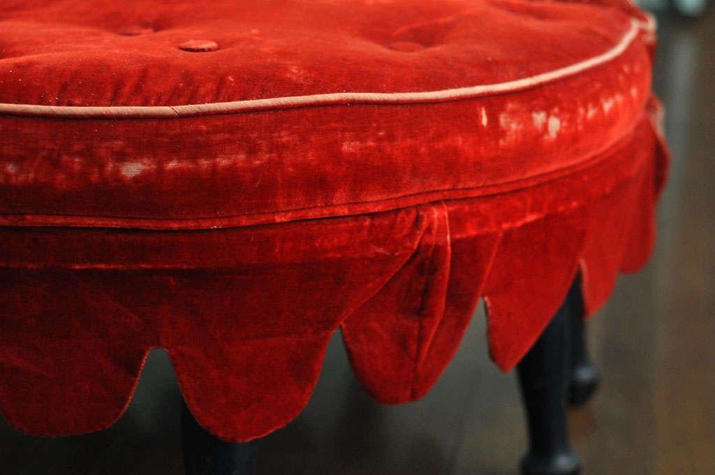 Red Velvet Ottoman With Pair Of Bolsters 3