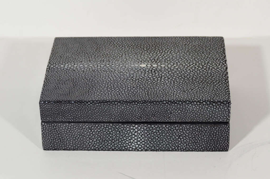 Elegant Shagreen Box in the Manner of Karl Springer