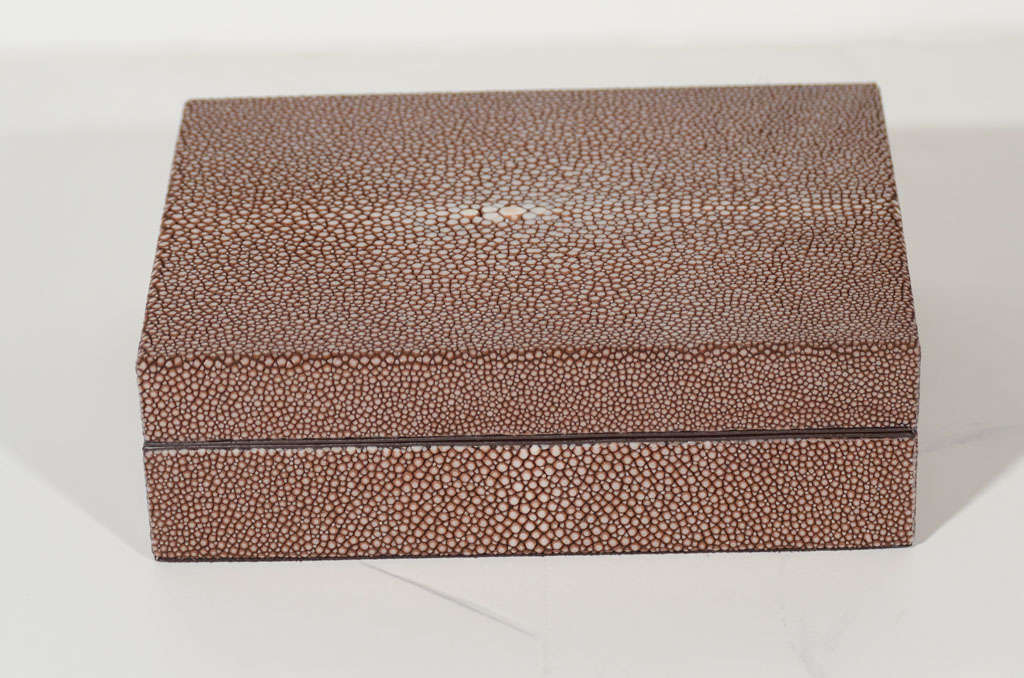 Elegant Shagreen Box in the Manner of Karl Springer