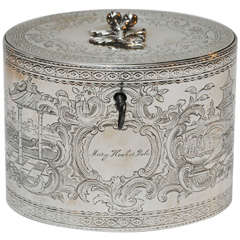 Antique George III Sterling Silver Tea Caddy, 1777