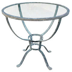 Addison Mizner Iron Table with Glass Top Outdoor Dining 12