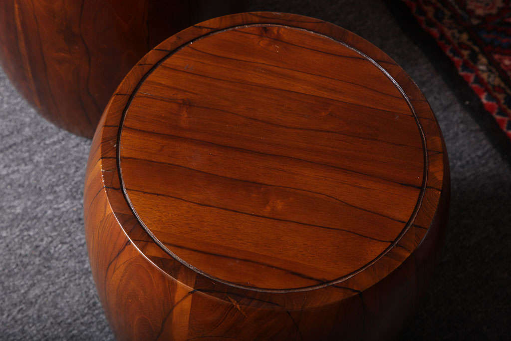 Contemporary Pr/solid Teak  STOOLS  Or Side Tables Handturned