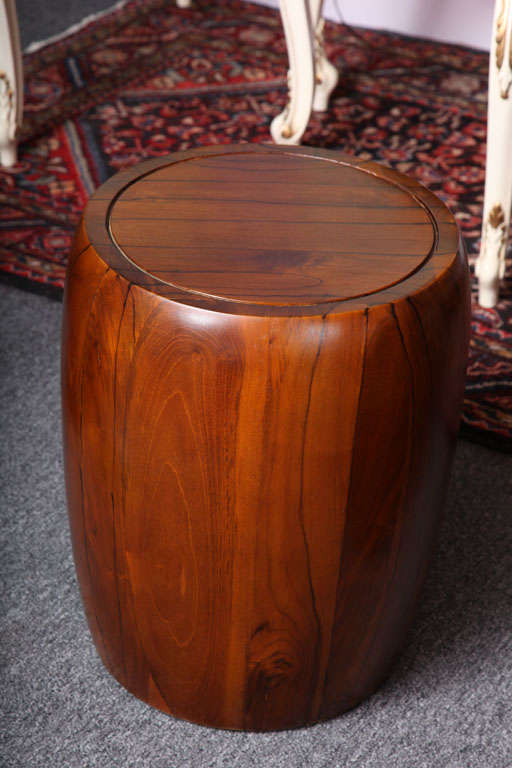 Pr/solid Teak  STOOLS  Or Side Tables Handturned 3
