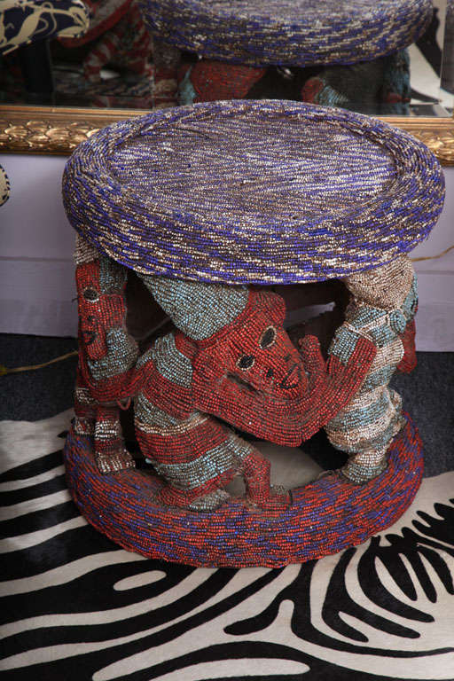 Antique Beaded Cameroon Kings Stool (pr.available)