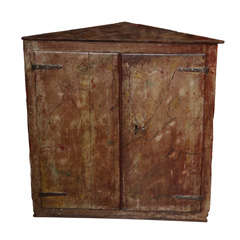 18th C Faux Painted Corner Cupboard
