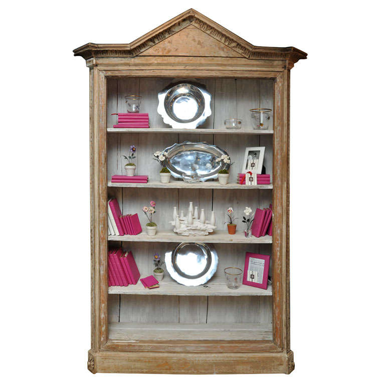 Amazing Architectural Pediment Pine Bookcase