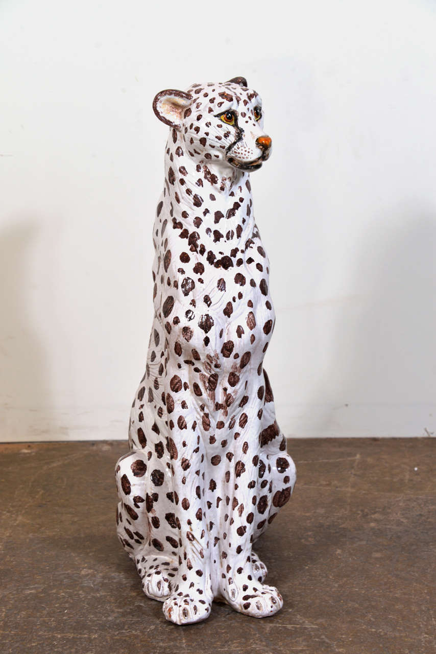 Vintage Italian Ceramic Cheetah at 1stDibs leopard statue tk maxx