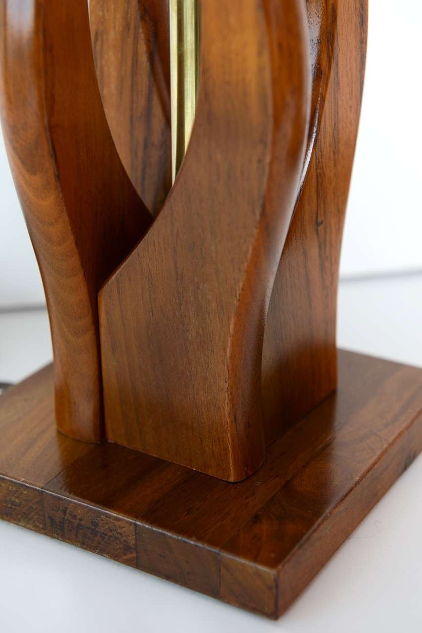 Beautiful Mid Century Modern Danish Style Teak Wood Table Lamps At Beautiful Mid Century Modern Danish Style Teak Wood Table Lamps For 4