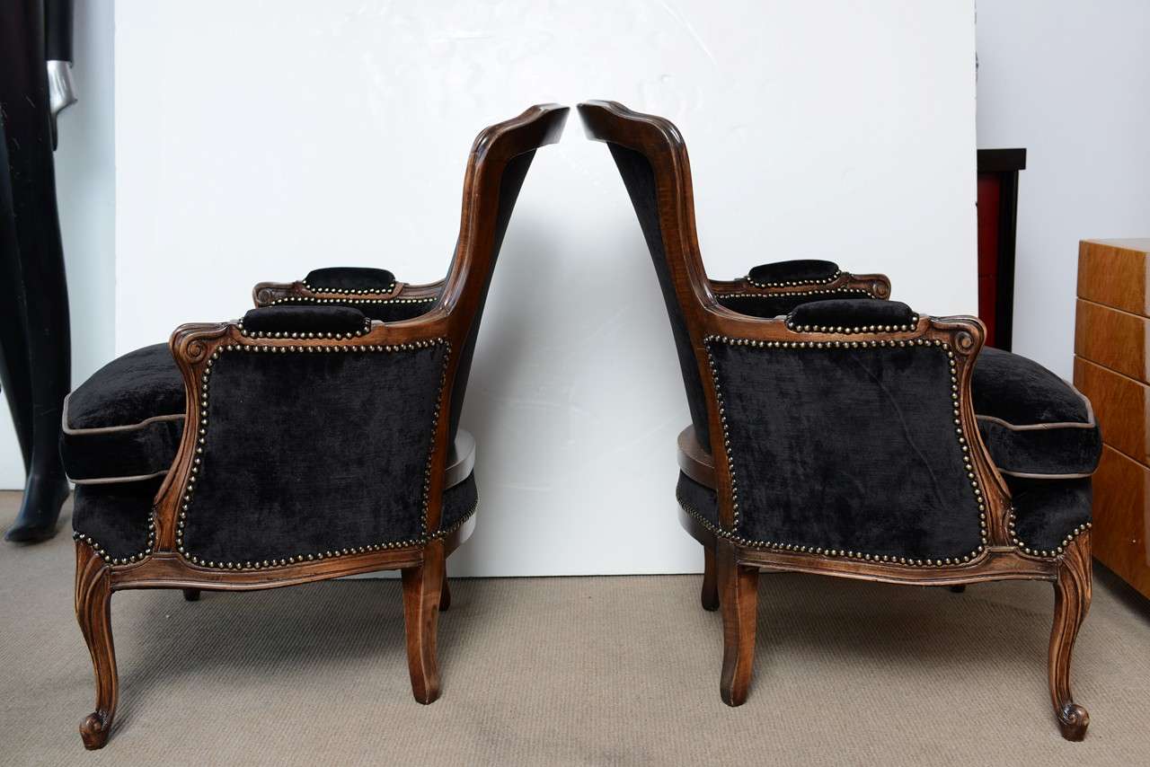 black bergere chair