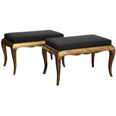 Elegant Pair of Upholstered Benches