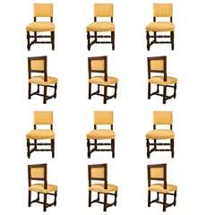 Set of 12 Reproduction Boston Tudor Dining Side Chairs