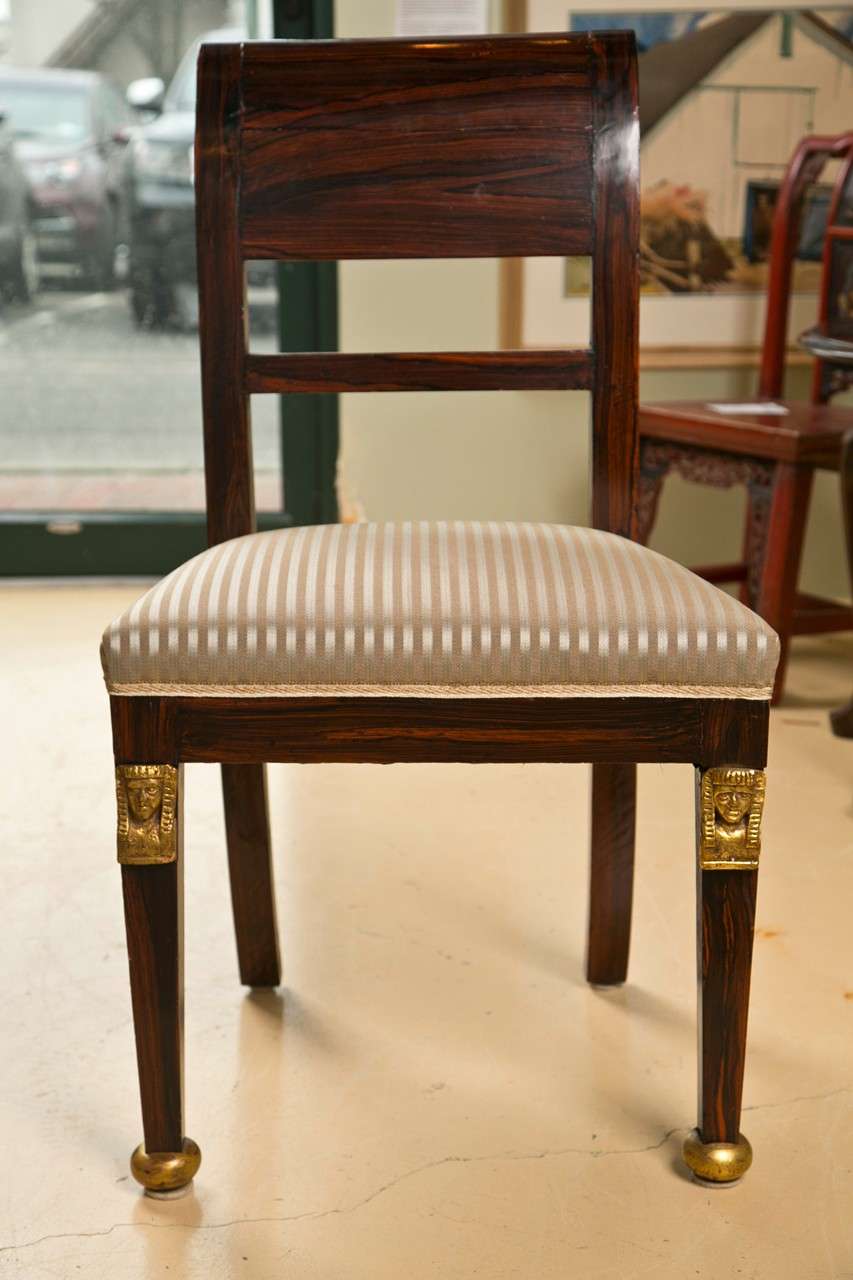 Set of Ten Faux Rosewood Neo-Classic Dining Side Chairs