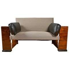 French Art Deco Style Settee With End Tables
