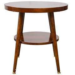 Round Art Deco Style Mahogany Splay-Leg Sofa Table