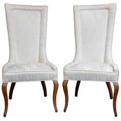 Vintage Swank Modern Very High Back Slipper Side Chairs