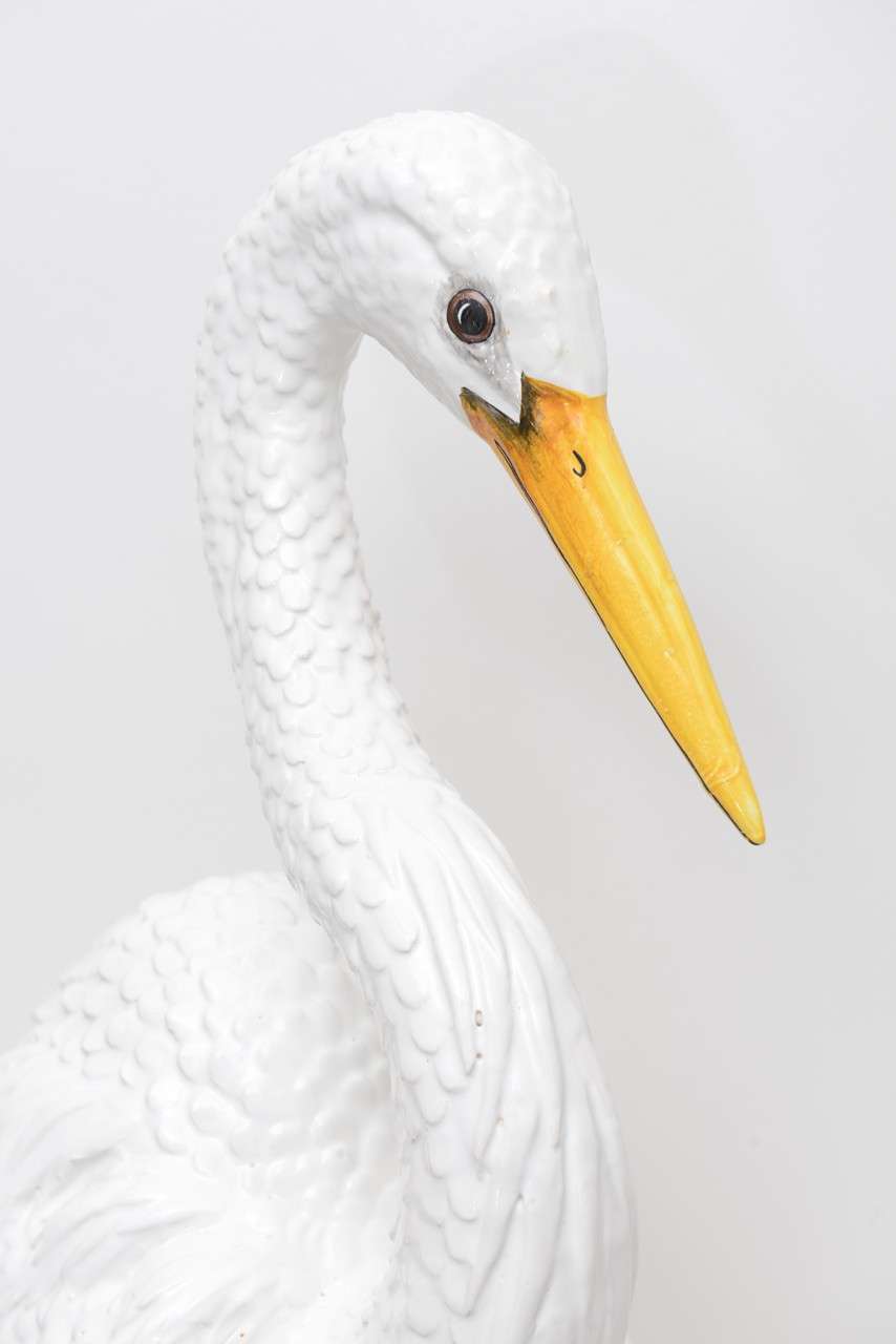 Large Italian Snowy Egret Figurine Meiselman Imports In Excellent Condition In Miami, FL