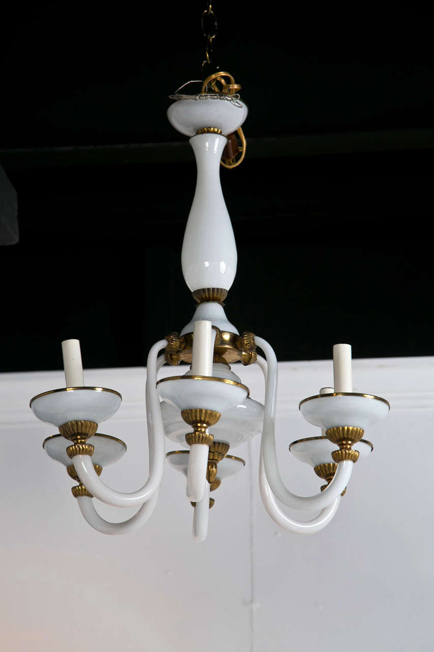 French Opaline Chandelier