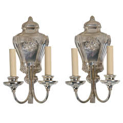 Pair of Caldwell Silverplated Sconces